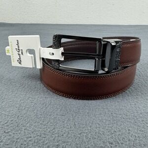 NWT ROBERT GRAHAM Mens Reversible Designer‎ Barolo Belt Tan/Brown Etched - 36
